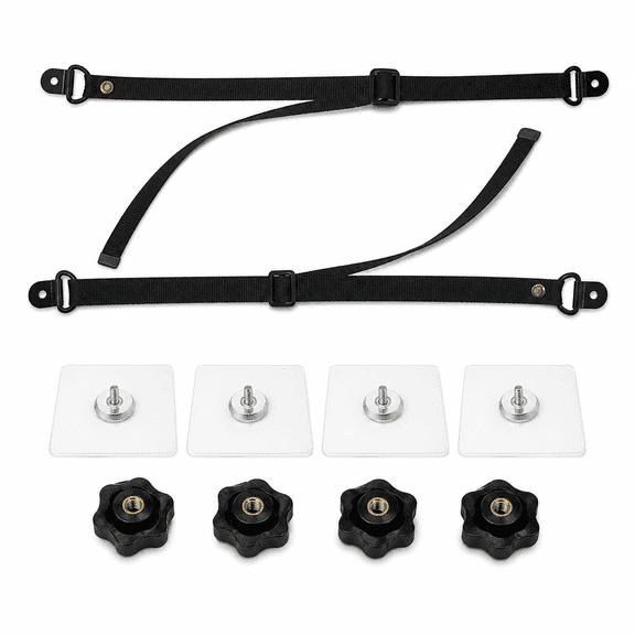 2 Pack TV Safety Straps, Adjustable No Drill Furniture Anchors, Anti Tip Straps for Baby Proofing, Black