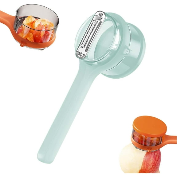 Stainless Steel Vegetable Peeler with Storage Container, Mess-Free Fruit Peeler with Peel Catcher Box