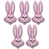 5 Count 37" Light Pastel PINK Rabbit Bunny Head Shaped Easter Basket Gift Stuffing Pale Pastel Baby Foil Mylar Balloons