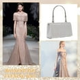 thumbnail image 4 of Rhinestone Clutch Purse Large Capacity Bling Purses for Parties (Silver), 4 of 7