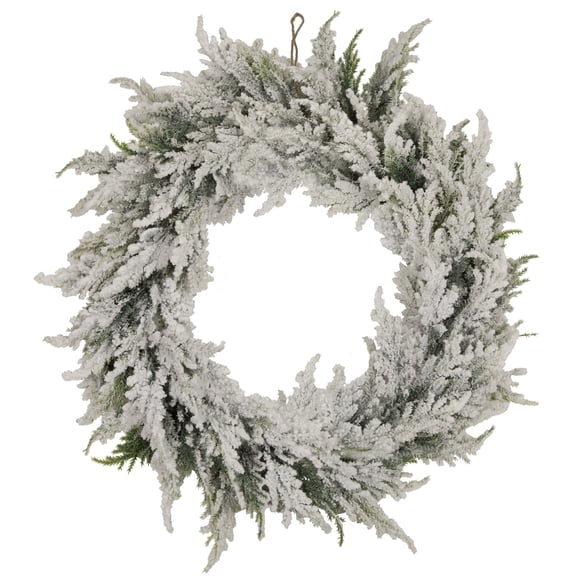 Northlight Heavily Flocked Pine Artificial Christmas Wreath - 20" - Unlit
