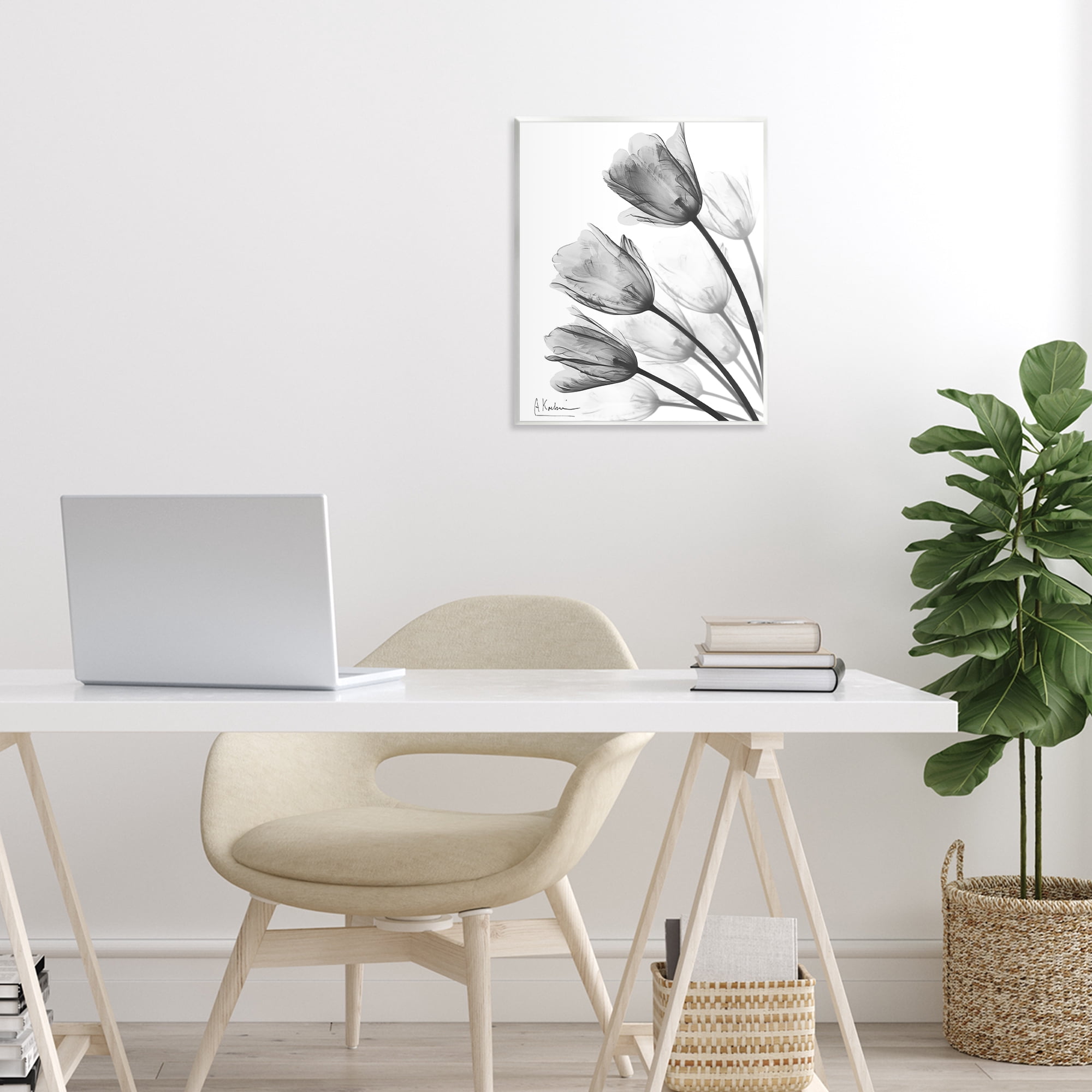 Stupell Industries Minimalist Tulip Fan Wall Plaque Art, design by Albert Koetsier
