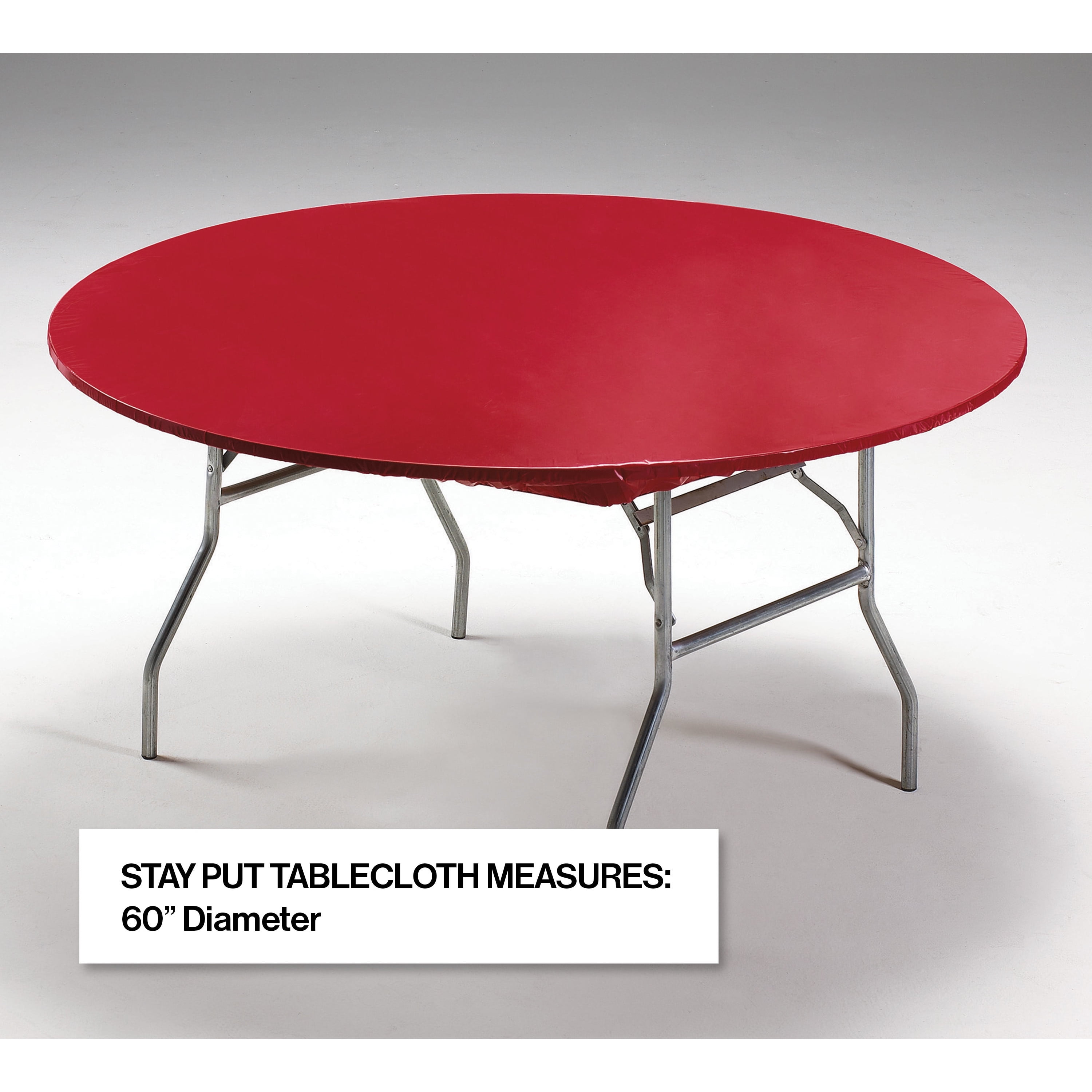 60" Red Stay Put Tablecovers, 3 Count