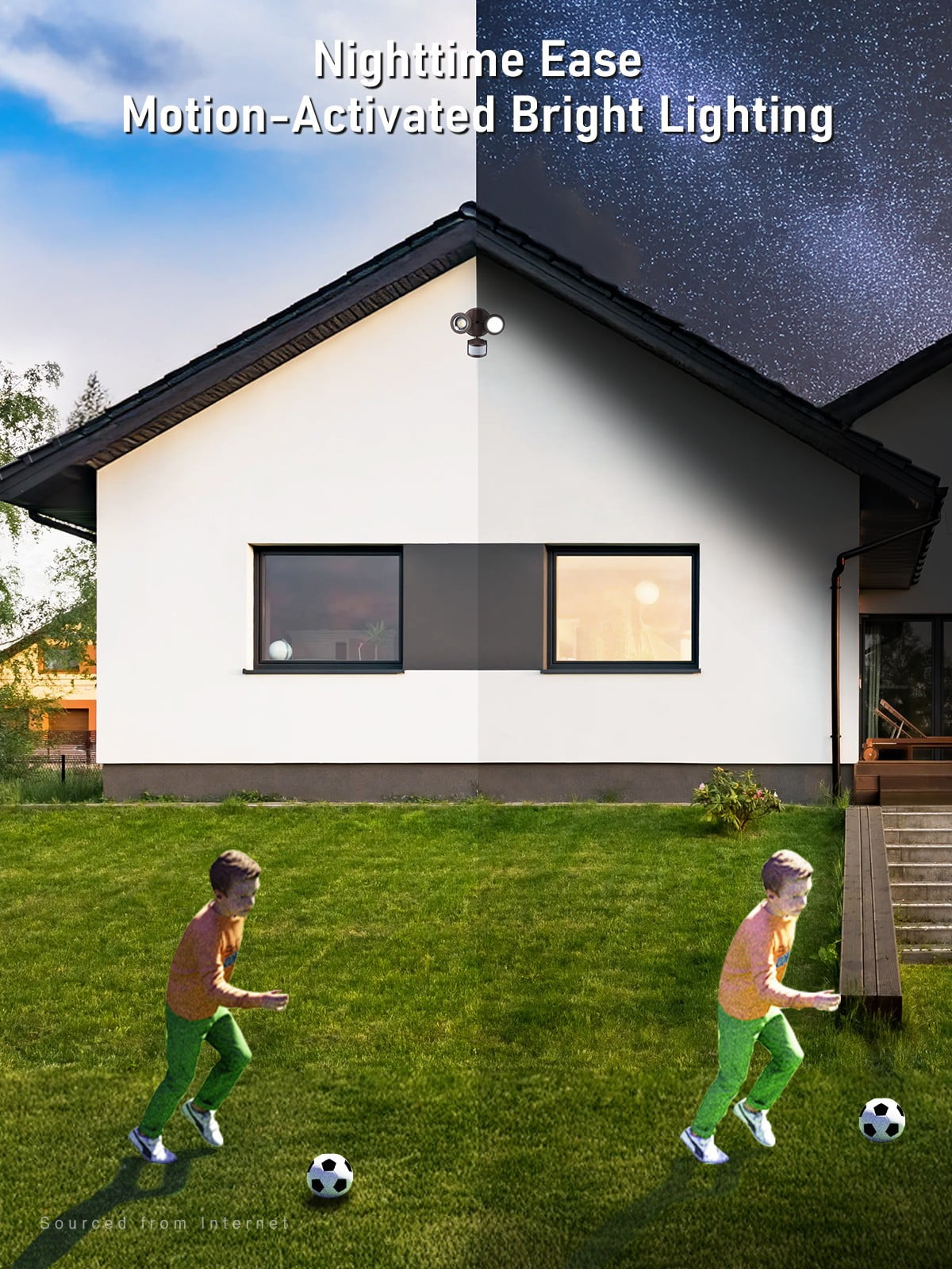 2 pack 25W LED Security Light with Motion Sensor, Dusk to Dawn Flood Wall Light, 30°-80° Beam Angle Adjustable, 5000K Daylight, ETL Listed, Bronze