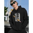 thumbnail image 3 of Cassette And Pencil Hoodie Men -Smartprints Designs, Male 5X-Large, 3 of 4