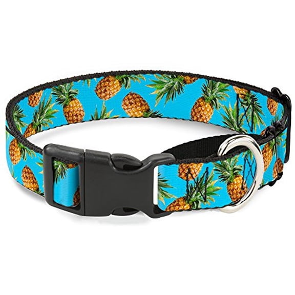 Buckle-Down Vivid Pineapples Scattered Blue Martingale Dog Collar