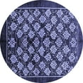 thumbnail image 1 of Ahgly Company Machine Washable Indoor Round Oriental Blue Industrial Area Rugs, 7' Round, 1 of 4