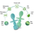thumbnail image 4 of Sperric Silicone Baby Spoons for Baby Led Weaning 2-Pack, First Stage Feeding Spoon Set Gum Friendly BPA Lead Phthalate and Plastic Free, Blue, 4 of 7