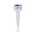 thumbnail image 3 of ANGARA Natural Amethyst and Diamond Split Shank Ring in 14K White Gold for Women (Size-7x5mm) | February Birthstone, Birthday, Anniversary, Jewelry Gift for Women | Natural Amethyst Ring, 3 of 8