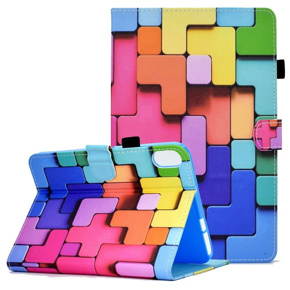 iPad Mini 6 Case(6th Gen 2021), Mini 6 8.3" Cover 2021, Allytech Premium PU Leather Anti-Slip Wallet Stand Card Poclet/Pencil Slot Cover for iPad Mini 6th Gen(8.3 inch 2021 Model), Rainbow Cube