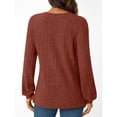 thumbnail image 4 of Cogild Womens V Neck Ribbed Knit Long Sleeve Solid Color Pullover Tops Shirts for Womens Soft Casual Fall Autumn Sweaters for Womens, 4 of 6