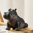 thumbnail image 4 of Eespoir Clumsy Yoga Master Hippo Resin Figurine, Hippo Figurine Yoga Statue, Sculpture Desktop Decor for Home Office Shelf, 4 of 5