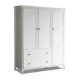 thumbnail image 2 of Grain Wood Furniture Greenport 3-Door Wardrobe, Brushed White, 2 of 7