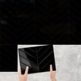 thumbnail image 4 of DEWOO 10 Sheets Thicker Herringbone Peel and Stick Backsplash, 11.5”×9” Stick on Wall Tiles, Self Adhesive Tile Sticker for Kitchen Backsplash and Bathroom, Black, 4 of 15