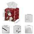 thumbnail image 3 of POLERO Square Tissue Box Cover, Christmas Decoration Waterproof Pu Leather Car Tissue Holder with Metal Button Cartoon Snowman Napkin Holder Organizer for Bathroom, Bedroom, Hotel Desk, 3 of 7
