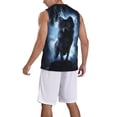 thumbnail image 2 of Pofeuu Night Scene of Wolves Print Basketball Jersey, Shirts for Men Youth Basketball Jersey Crew Neck-Large, 2 of 6