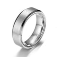thumbnail image 3 of 4/6mm Silver Brushed Band Men Women's 316L Stainless Steel Couple Ring Size 5-13, 3 of 3