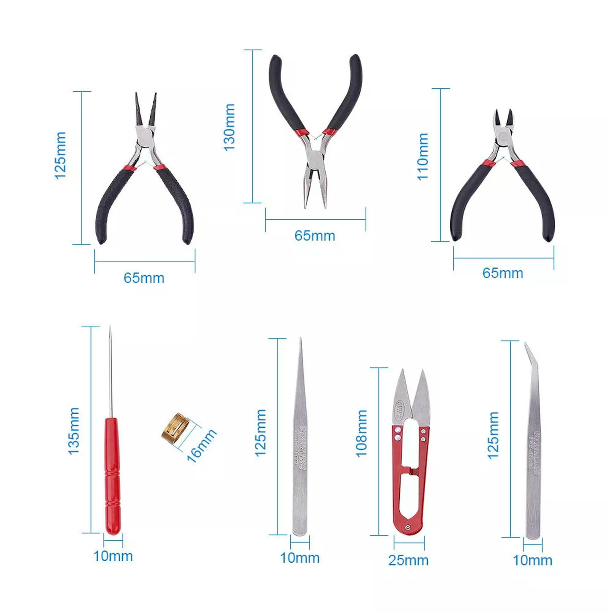 U8MO 8pc/Set Professional Beading Jewelry Tool Kits Pliers Cutter Scissor Tweezer Awl