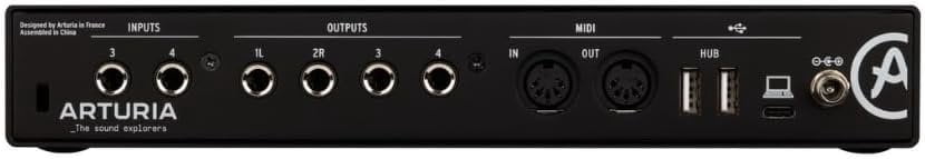 Arturia MiniFuse 4 Versatile Desktop USB Audio Interface Black Bundle with 2x Pig Hog 8mm XLR Microphone Cable 10ft and Liquid Audio Instrument Polishing Cloth - Portable Audio Interface for PC, Mac