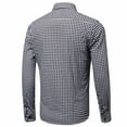 thumbnail image 3 of IROINNID Reduced Shirt with Pocket for Men Autumn Slim Fit Long Sleeve Turndown Lattice Top Blouse Shirt,Black, 3 of 3