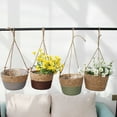 thumbnail image 3 of Kafsov Hanging Rattan Basket for Plant, Decorative Wall Hanging Rattan Basket, Wicker Woven Basket Hanging Flower Basket for Front Door, Home, Garden, 3 of 4