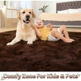 thumbnail image 5 of Junovo Super Soft Fluffy Area Rugs Modern Shag Rug for Bedroom Living Room,Cute Carpets for Kids Nursery Girls Home Dorm,5'x8',Chocolate Brown, 5 of 6