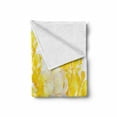 thumbnail image 2 of Yellow and White Soft Flannel Fleece Blanket, Watercolor Art Style Blossoming Wild Flowers Spring Meadow Botany Nature, Cozy Plush for Indoor and Outdoor Use, 50" x 60", Yellow White, by Ambesonne, 2 of 6