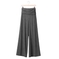 thumbnail image 5 of Pants for Women Coral Fold Over Yoga Pants Solid Wide Leg Loose Fit Ruched Waist Pants for Yoga Sports Everyday Yoga Pants Women, 5 of 8