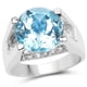 thumbnail image 1 of 7.21 Carat Genuine Blue Topaz and White Cubic Zirconia .925 Sterling Silver Ring QJ Model, 1 of 4