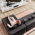thumbnail image 5 of Ovios 96" Boneless Sectional Couch, Deep Seat Modular L-Shaped Sofa with Chaise for Living Room, Apartment, Grey(Plush Corduroy), 5 of 11