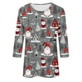 thumbnail image 5 of VKOYWKM Merry Christmas T Shirts for Women Christmas Graphic Tees 3/4 Length Sleeve Fall Tops Holiday Crew Neck Xmas Blouses, 5 of 5