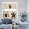 thumbnail image 6 of 3 Piece Kitchen Curtains and Valances Set Texas Star Farmhouse Cafe Curtains 24 Inch Length Western Country Stars Retro Valance & Tier Curtain for Living Room Bedroom Small Window 54"x18"+27"x24"*2, 6 of 6