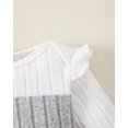 thumbnail image 5 of KIMI BEAR Newborn Baby Girls Outfit Set 0-3 Months Clothes Ruffle Long Sleeves Color Block Romper Bowknot Pants with Headband and Hat 4pcs Winter Clothing Pink, 5 of 9