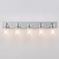 thumbnail image 5 of KAWOTI 5-Light Chrome Vanity Light with Clear Glass Shade, 5 of 7