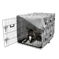 thumbnail image 5 of Dog and Cat Dog Crate Cover, Monochrome Design of Various Animal Breeds on a Plain Background, Easy to Use Pet Kennel Cover Small Dogs Puppies Kittens, 7 Sizes, Charcoal Grey and White, by Ambesonne, 5 of 6