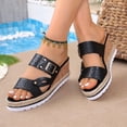 thumbnail image 4 of Samdudou Wedge Sandals for Women Perforated Two Strap Cork Espadrille Open Toe Buckle Summer Casual Beach Vacation Ladies Dressy Jute Wrapped Footwear, 4 of 9