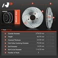 thumbnail image 5 of A-Premium 10.94 Inch (278mm) Front Drilled and Slotted Disc Brake Rotors Set Compatible with Select Ford, Mazda and Mercury Models - Escape 2001-2007, Tribute 2001-2006, Mariner 2005-2007 2-PC Set, 5 of 8