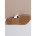 thumbnail image 5 of Minimalist Twist Design Thong Sandals, White Fashionable Solid Color Women's Flat Sandals, 5 of 5