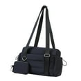 thumbnail image 4 of Bolsa de gimnasio con cartera pequeña, bolso de hombro tipo bandolera para mujer, hombre, entrenamiento, y fitness. Negro, 4 of 8