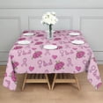 thumbnail image 3 of Pink Breast Cancer and Pioneer Flower Square Tablecloth,Waterproof Square Table Cover,Wipeable Spillproof Washable Table Cover for Home Kitchen Party Decor 52"x52"(132x132cm), 3 of 6