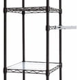 thumbnail image 3 of Basics Expandable Metal Hanging Closet Organizer and Storage Rack Wardrobe with Shelves, 57-80''L x 14''W x 72''H, Bronze, 3 of 6