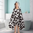 thumbnail image 6 of White and Black Of Leopard Print Hooded Bath Towel，60"x35" for Ages 3 To 12 Kids, Quick Dry Lightweight Soft Microfiber Hood Beach Towel Cover Up for Kids, 6 of 7