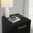 Lundy Low Profile Nightstand with USB, Black, by Hillsdale Living