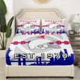 thumbnail image 5 of Erosebridal Football Themed Bed Sheets Set for Twin Bed,Football Fans Sheet Set ,Football Lovers Sheets,Red Blue Gray Flat Fitted Sheet with 1 Pillowcase Deep Pockets(Buffalo), 5 of 6