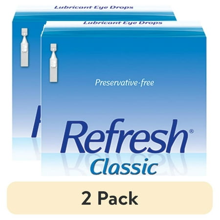 (2 pack) Refresh Classic Lubricant Eye Drops Preservative-Free Artificial Tears, 0.4 ml, 50 Count