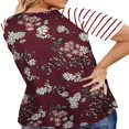 thumbnail image 3 of CHUANK Raglan T Shirts Short Sleeve Basic Tunic Blouse Summer Floral Tops for Plus Size Women, 3 of 8