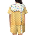 thumbnail image 3 of Picia White Ice Cream Pajamas Sets for Women Soft Short-Sleeved Pjs with Lounge Shorts Two Piece Sleepwear-X-Large, 3 of 9