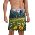 thumbnail image 6 of Mens Pajama Shorts, Mountain Daisy Meadow Sleep Shorts Men Pajama Bottoms Lounge PJ Shorts with Pockets, 6 of 6