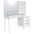 thumbnail image 4 of Coaster Souza 5-Drawer Makeup Vanity Table With LED Mirror in White High Gloss, 4 of 15