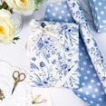thumbnail image 2 of Burymento Blue Floral Wrapping Paper Roll, Blue and White Wrapping Paper, Elegant Vintage Toile Flower Garden Gift Wrap for Upscale, Wedding, Birthday, Baby Shower, Mother's Day (17 In X 16.5 Ft), 2 of 8
